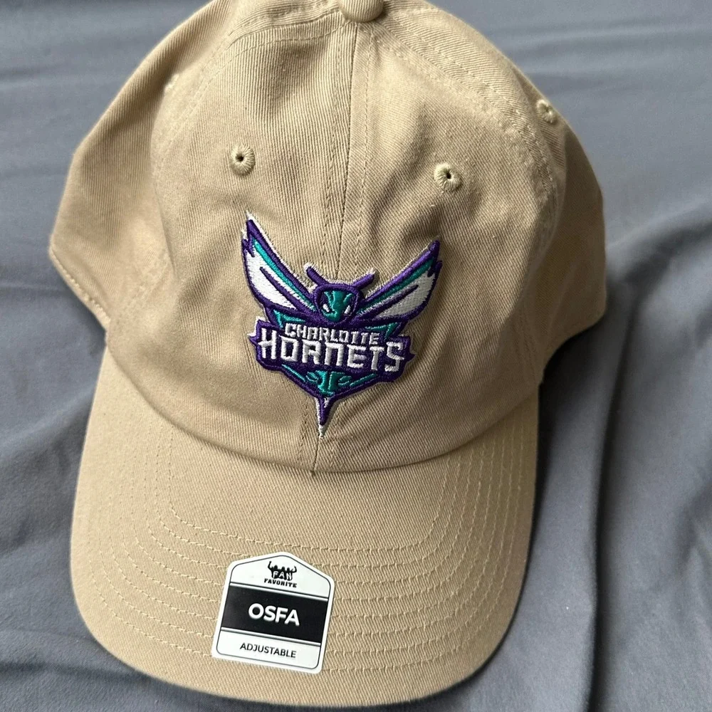 NBA Charlotte Hornets Fan Favorite Khaki Tan Adjustable Dad Hat OSFA NEW
